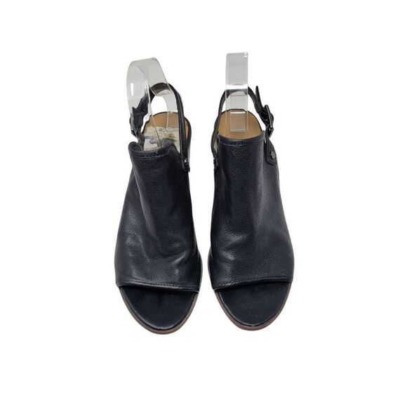 Franco Sarto Womens Humor Black Leather Block Heel Sling Back Sandals Sz 8 - Picture 2 of 11